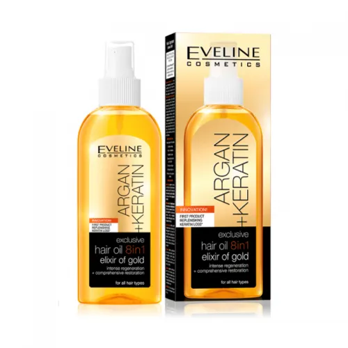 Eveline Exclusive Hair Oil 8 in 1 Elixir of Gold - 150ml