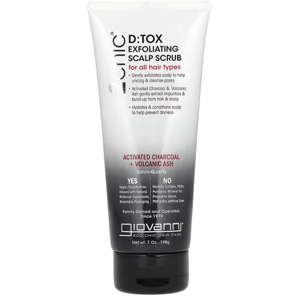 Giovanni, 2chic, D:Tox Exfoliating Scalp Scrub, Activated Charcoal + Volcanic Ash, 7 oz (198 g)
