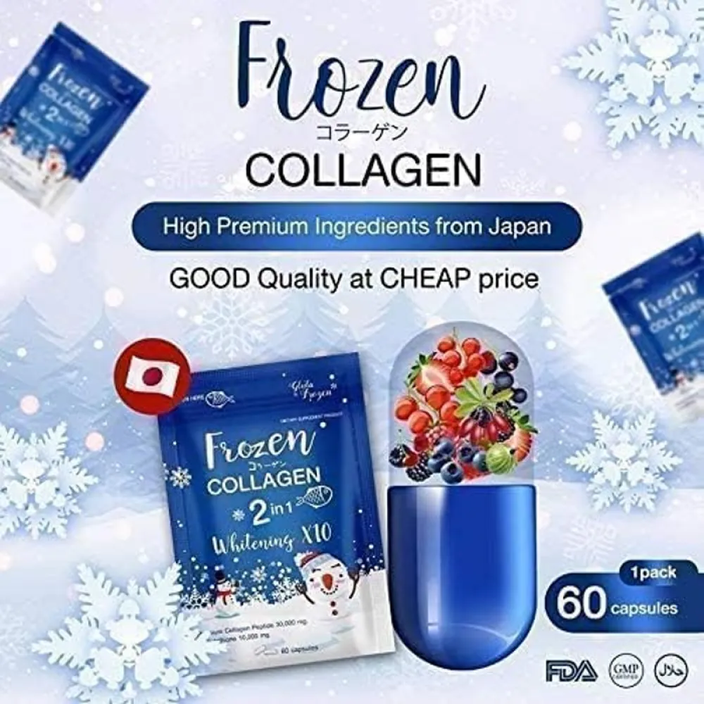 Frozen Collagen 2-in-1 Whitening X10 with Peptide & Premium Glutathione - 60 Capsules