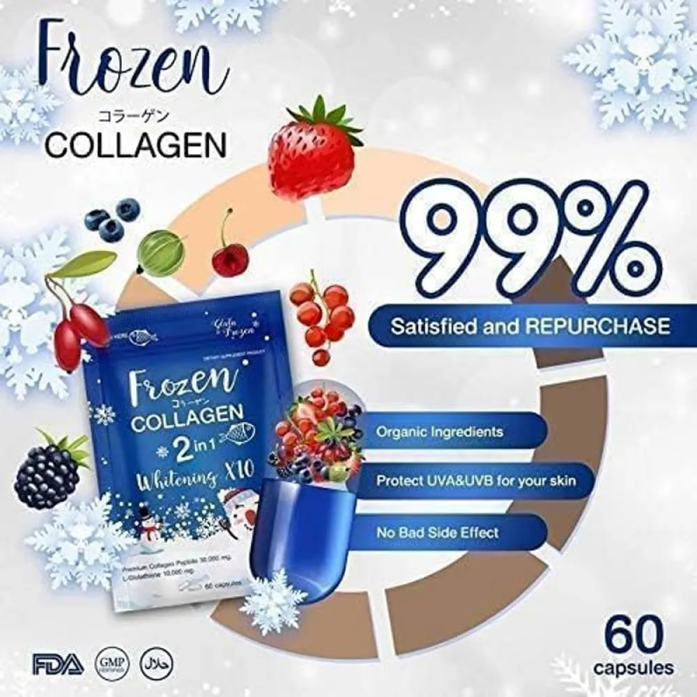 Frozen Collagen 2-in-1 Whitening X10 with Peptide & Premium Glutathione - 60 Capsules