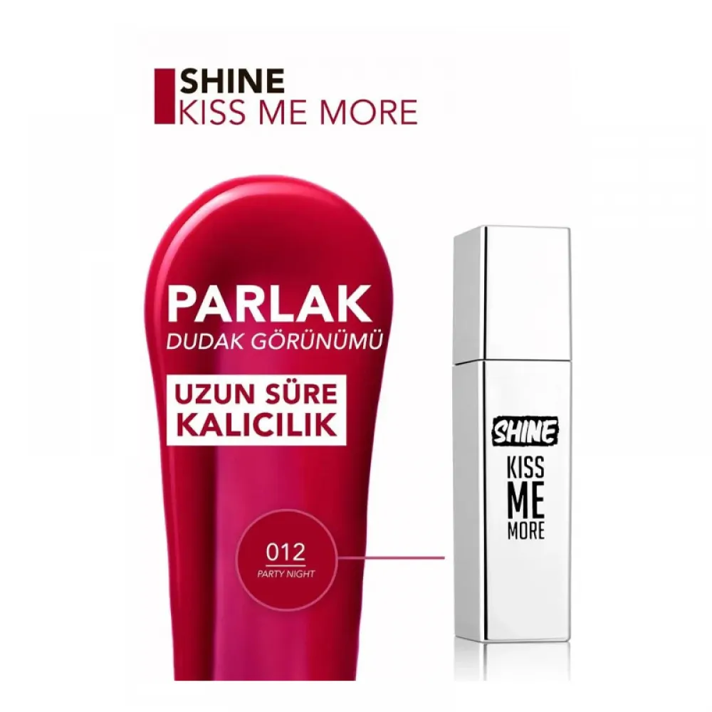 Flormar Shine Kiss Me More Liquid Lipstick, 012 Party Night