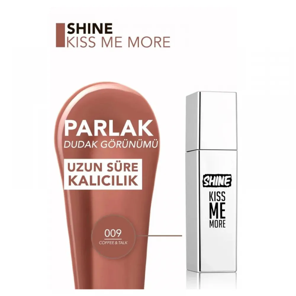 Flormar Shine Kiss Me More Liquid Lipstick, 009 Coffee & Talk