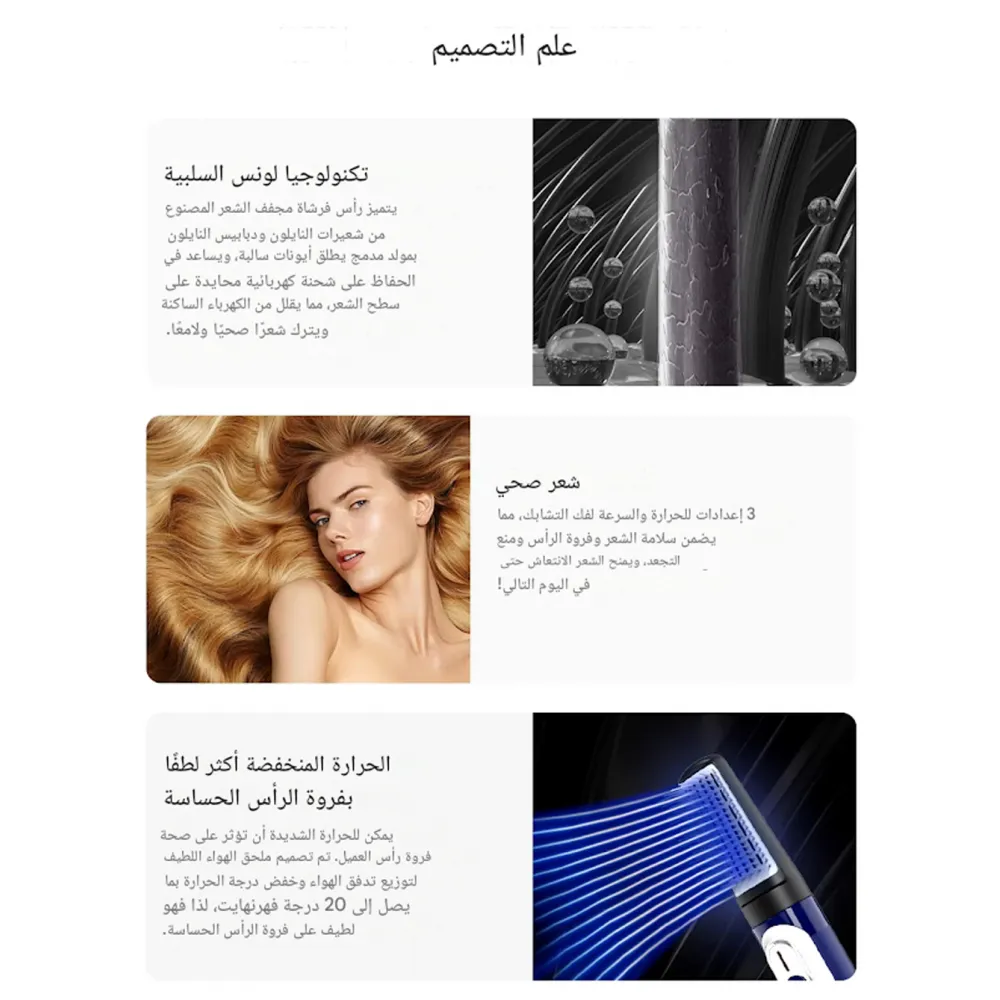 Boland Laura hair dryer, black and gray, two brushes