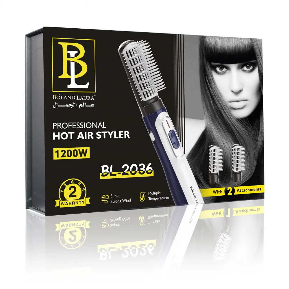 Boland Laura hair dryer, black and gray, two brushes