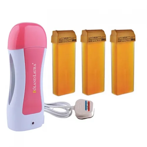 Hair Removal Set: Wax Heater + 3 Italian Wax Rolls for Hair Removal