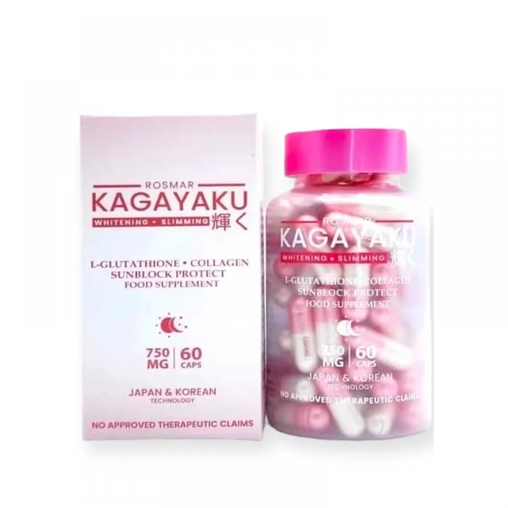 Kagayaku Whitening and Slimming Capsules – 750mg, 60 Capsules per Bottle