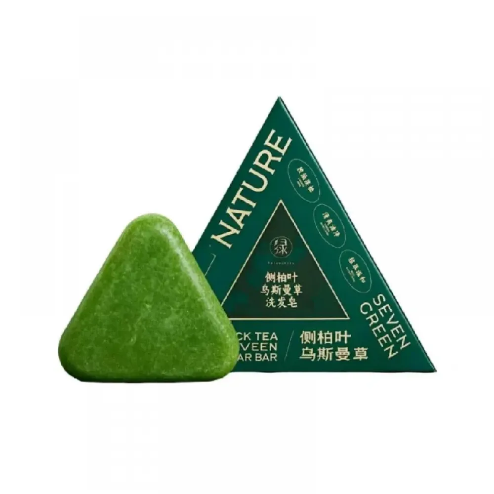 Seven Green Chinese Herbal Soap for Hair Strengthening with Natural Herbs - 120g