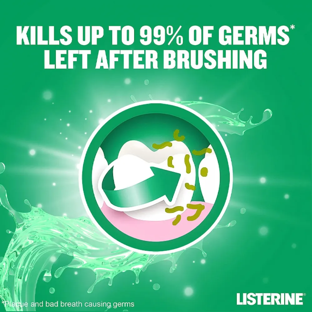 Listerine, Total Care, Gum Protect, 6 Benefit Fluoride Daily Mouthwash, MilderTaste, Fresh Mint, 500ml