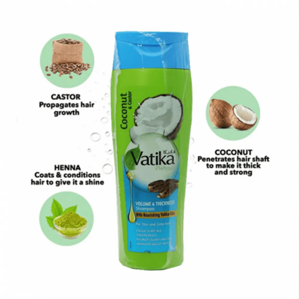 Vatika Coconut and Caster Volume and Thickness Shampoo - 200ml