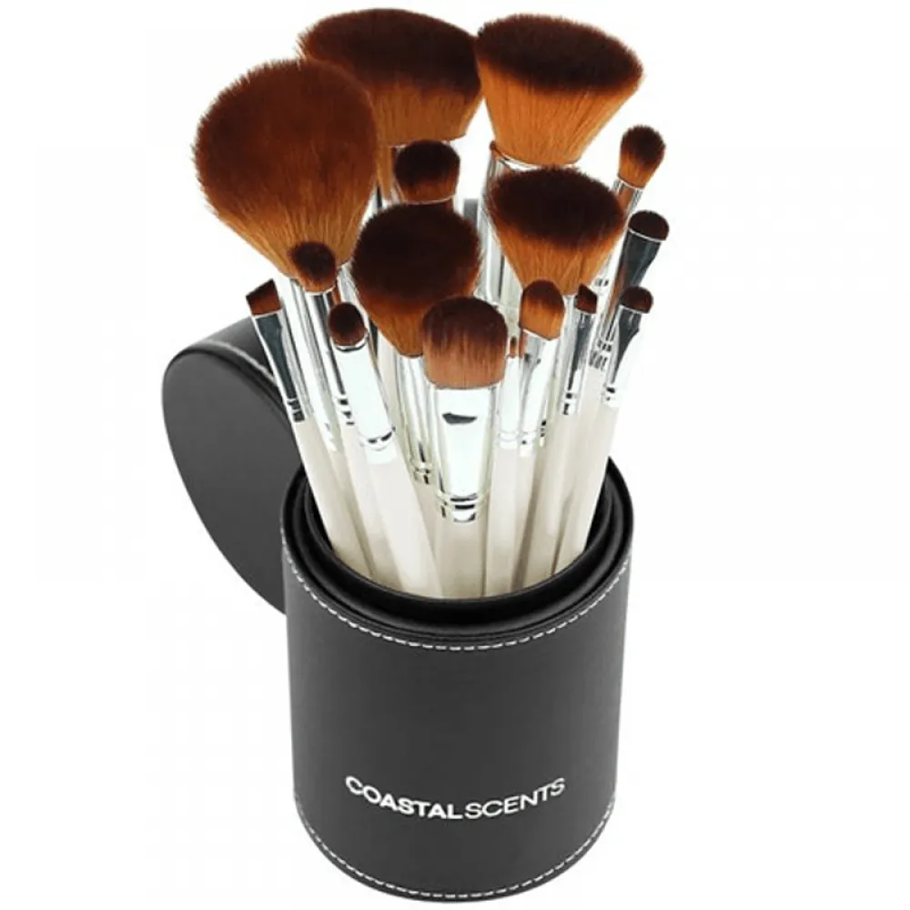 Coastal Scents Pearl Makeup Brush Set - 16 Brushes