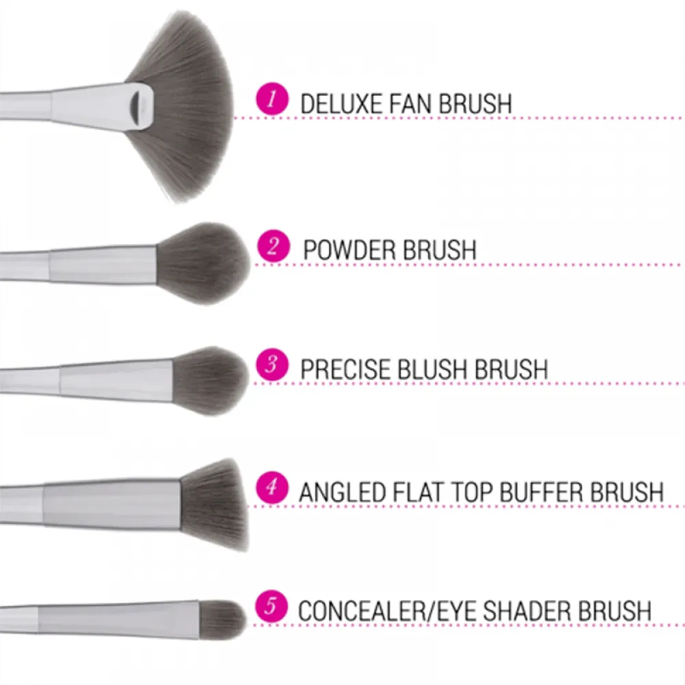 BH Cosmetics Smoken Mirrors Brush Set With Cosmetics Case - 11 Pieces