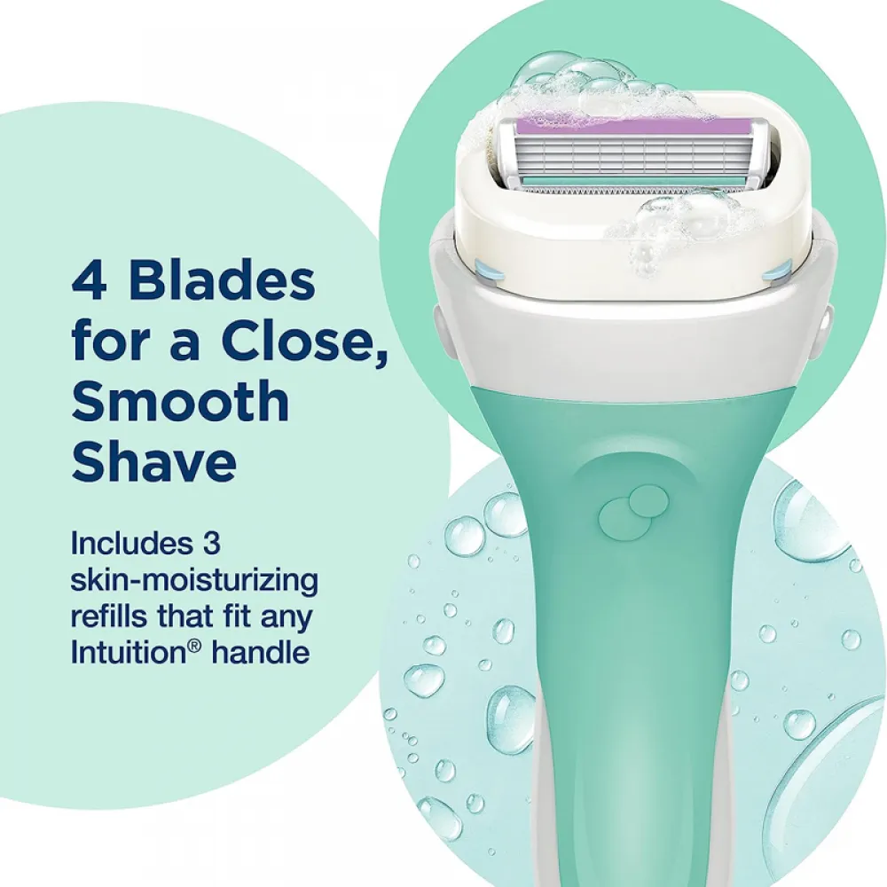 Schick Intuition Shaving razor and foaming mousse with Aloe Vera and Vitamin E - 3 Pieces