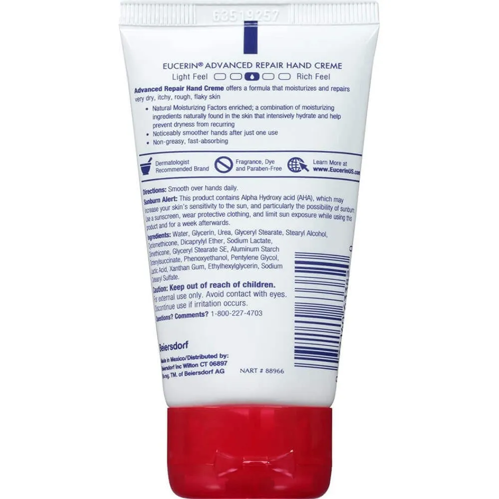 Eucerin Advanced Repair Hand Cream , Fragrance Free, Hand Lotion for Very Dry Skin - 2.7 oz Tubes