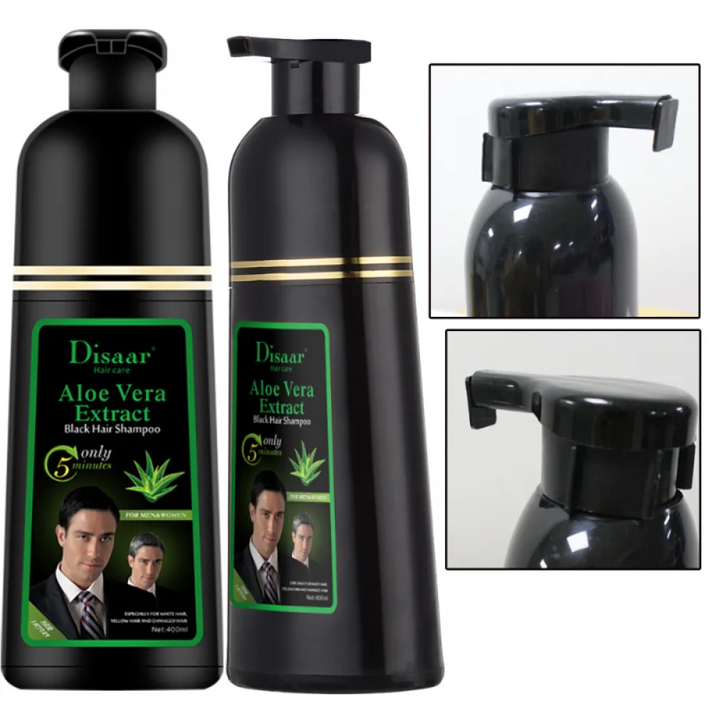 Dessar Shampoo Quick Hair Color Aloe Vera Natural Black 420ml