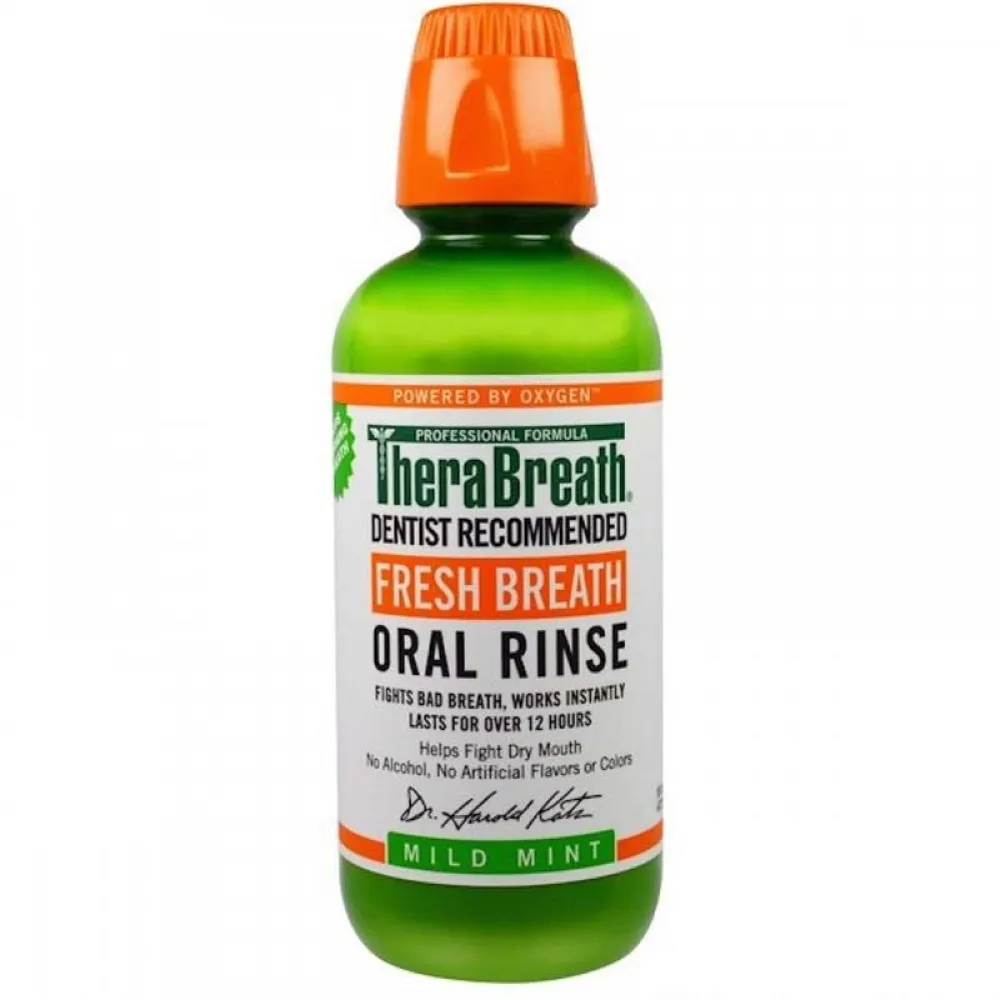 TheraBreath Fresh Breath Oral Rinse, Mild Mint, 16oz Bottle