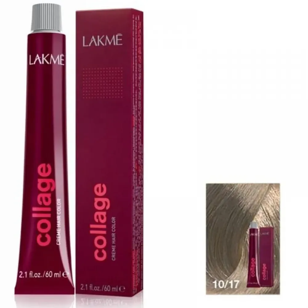 Lakme Collage Permanent Hair Dye for Unisex 10/17 Blue Ash Platinum Blonde