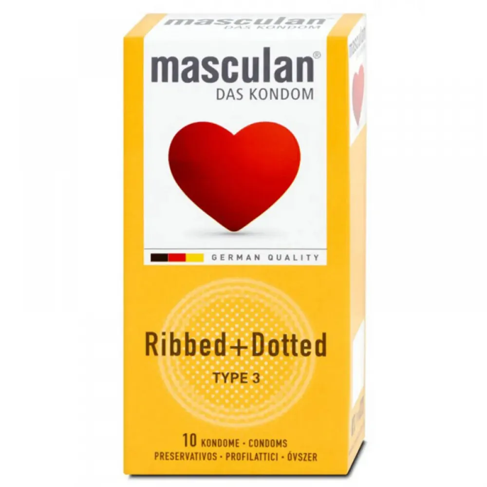 Masculan Das Condoms Ribbed & Dotted Type 3 - 10 Condoms