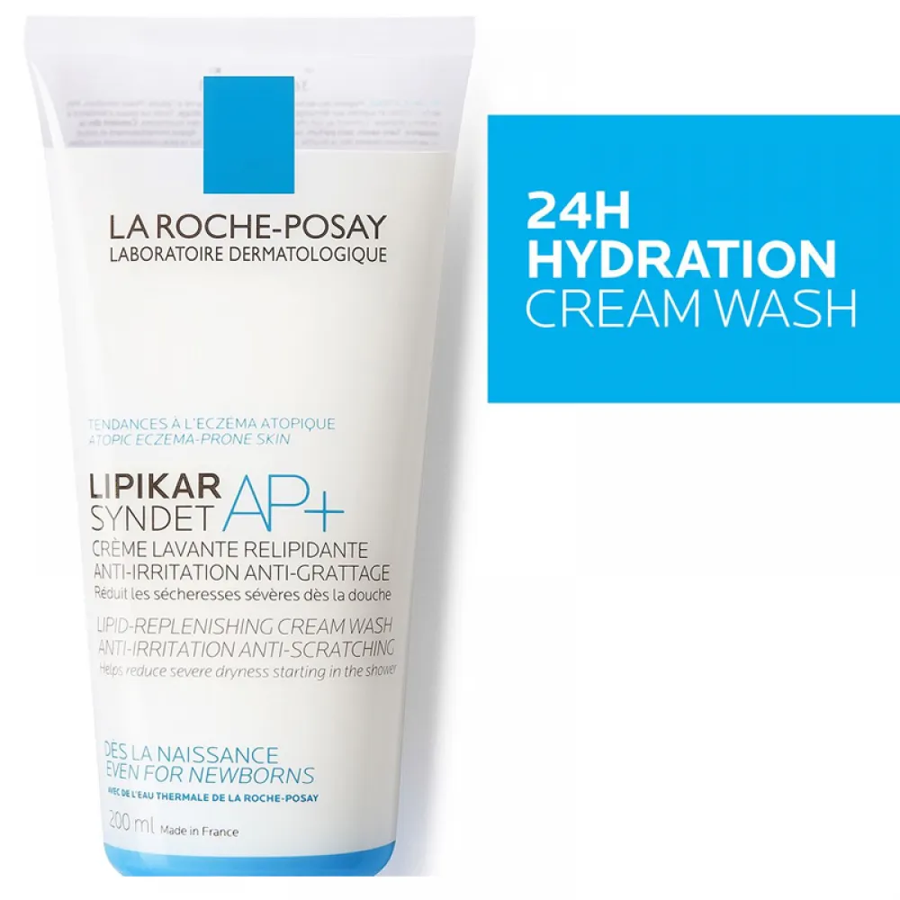 La Roche-Posay, Lipikar Syndet Ap+, Wash Cream, Anti-Irritation & Anti-Scratching - 200 Ml