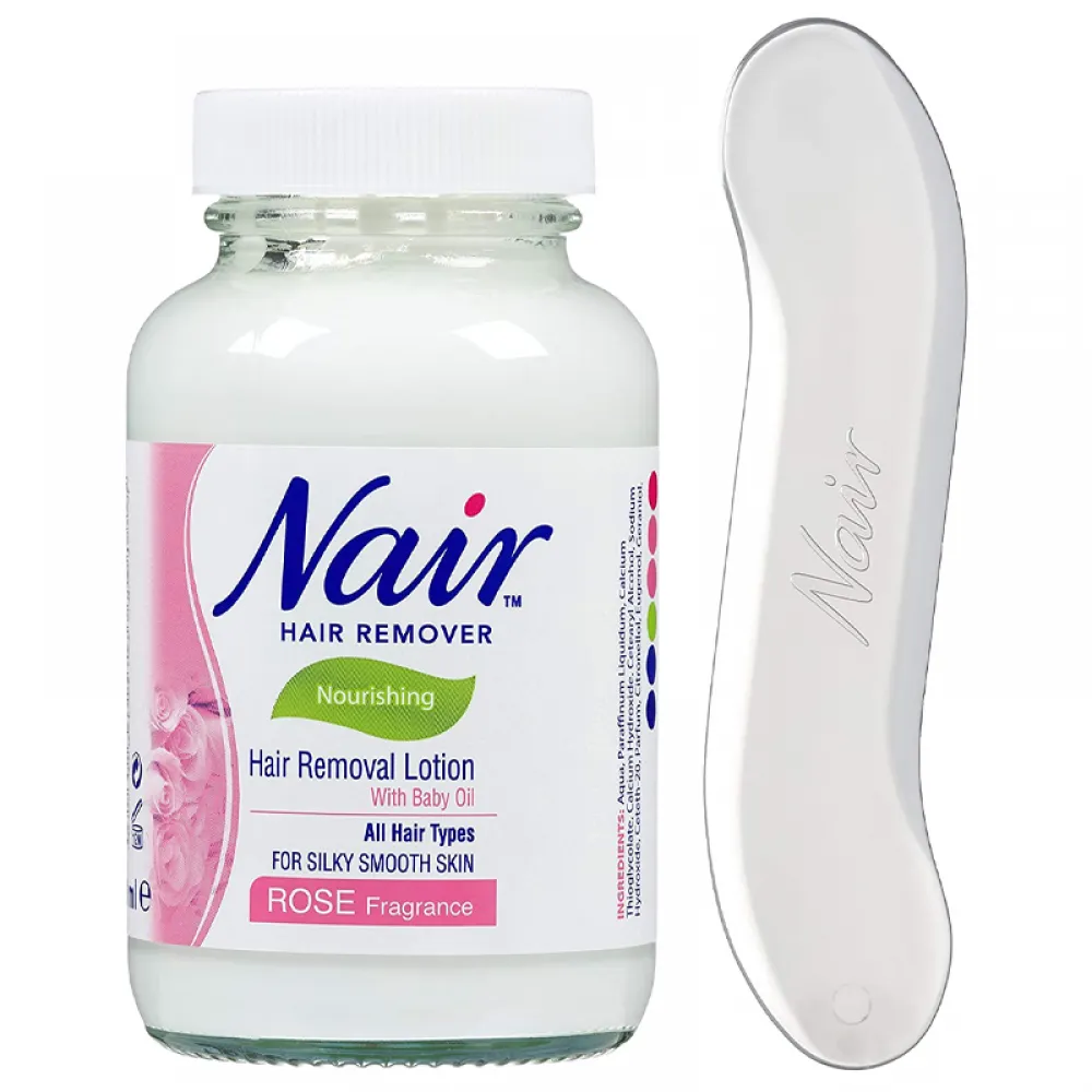 Nair Hair Removal Lotion with Baby Oil - Rose Fragrance, 120 ml