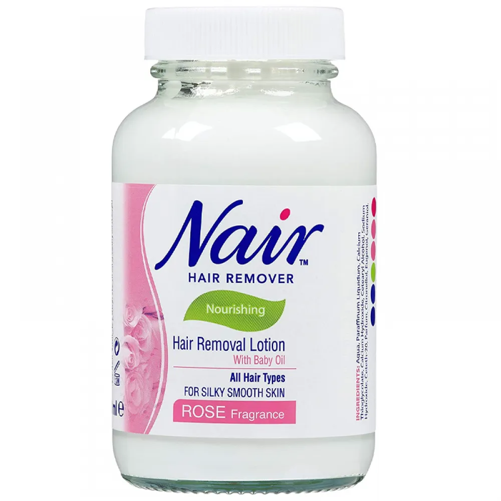 Nair Hair Removal Lotion with Baby Oil - Rose Fragrance, 120 ml