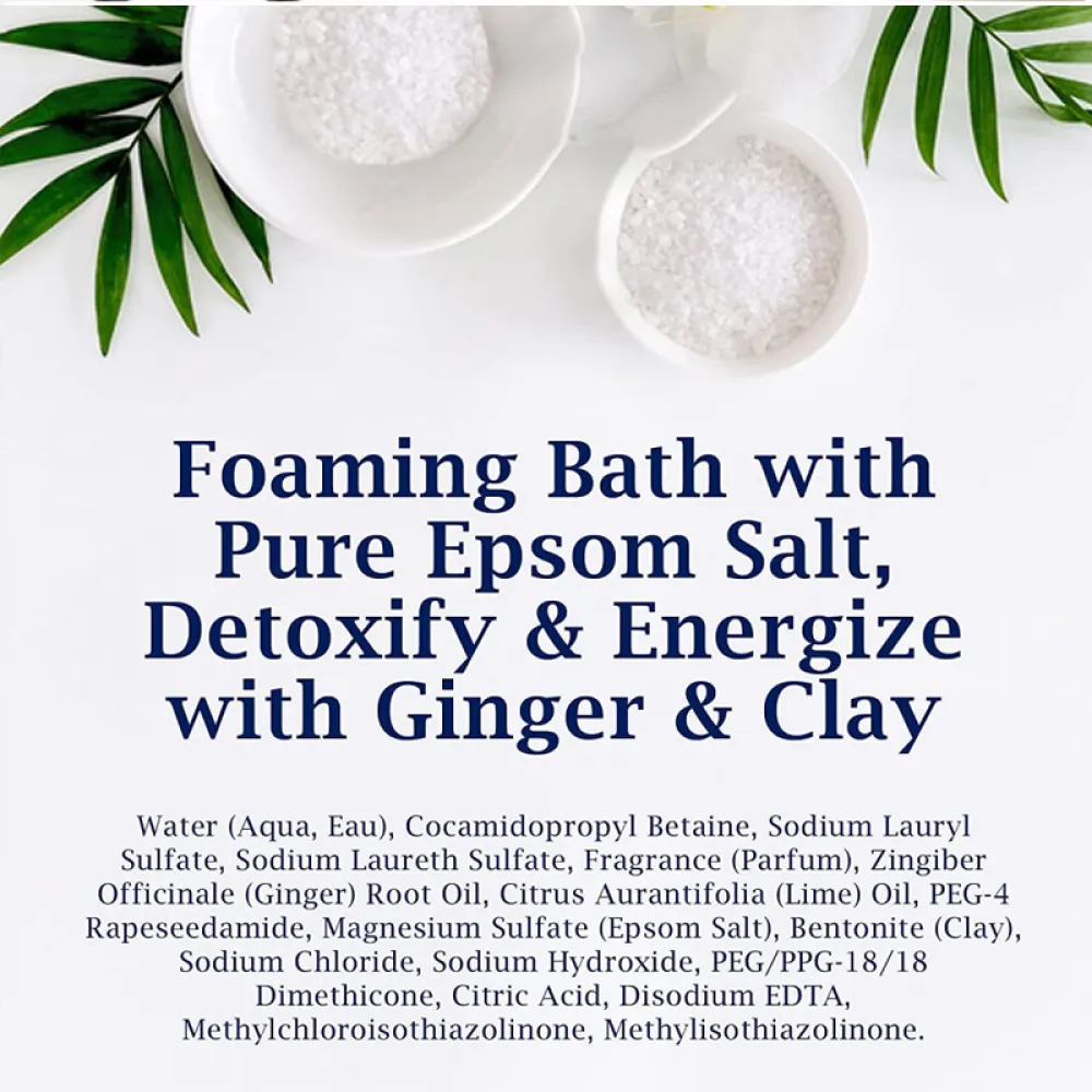 Dr Teals, Foaming Bath, Detox & Energize, Clay & Ginger - 1000 Ml