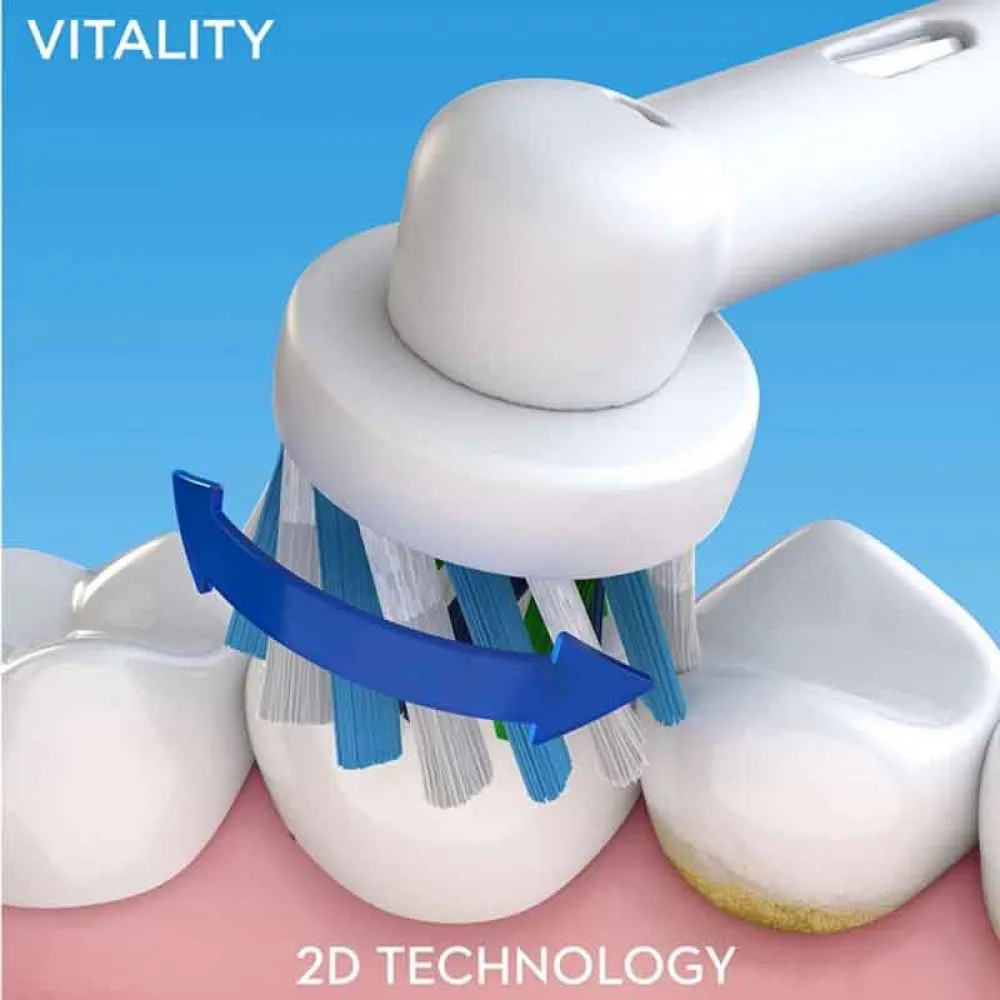 ORAL-B - VITALITY 100 CROSS ACTION ELECTRIC RECHARGEABLE TOOTHBRUSH, BLACK