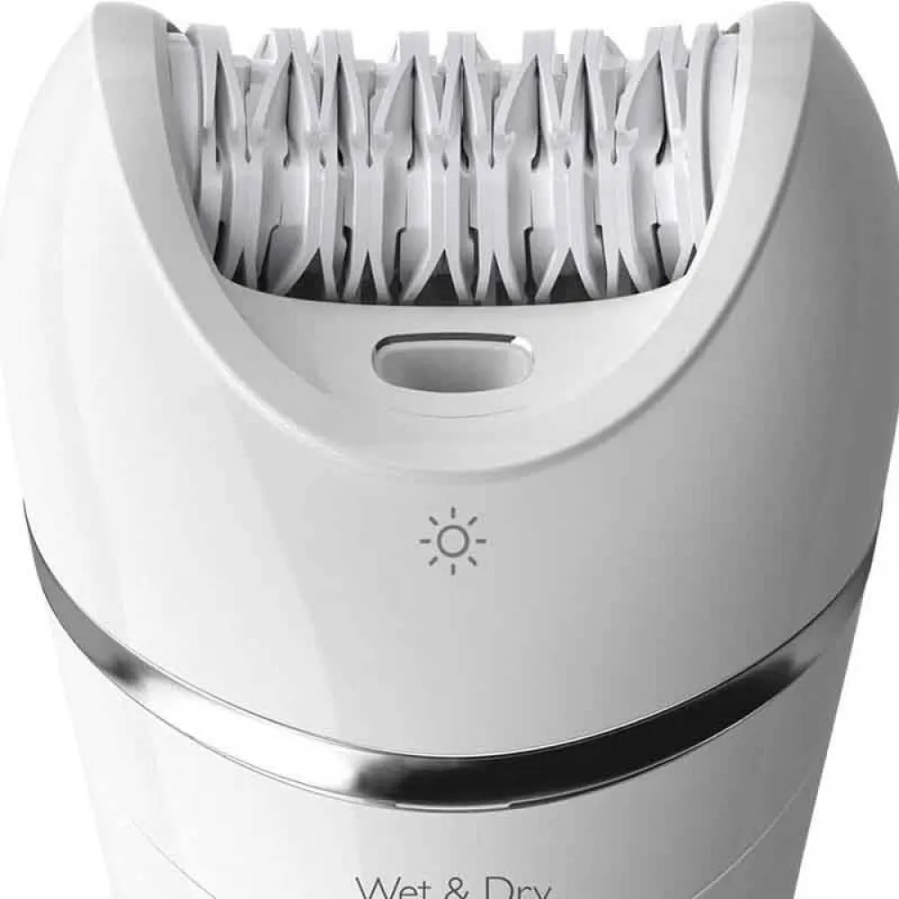Philips Bre710/01 Epilator Series 8000 Wet And Dry Cordless Hair Removal For Legs And Body With 5 Accessories, White - Pack Of 1