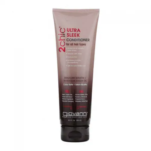 بلسم 2 تشيك للتنعيم الفائق لجميع أنواع الشعر بالكيراتين البرازيلي و الارغان المغربي من جيوفاني - 250مل