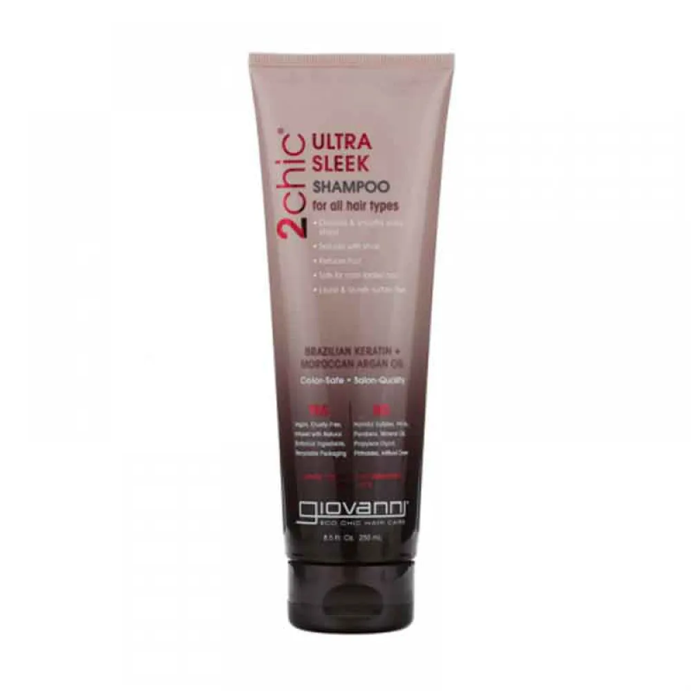 Giovanni 2chic Ultra Sleek Shampoo For All Hair Types Brazilian Keratin + Moroccan Argan Oil - 250ml