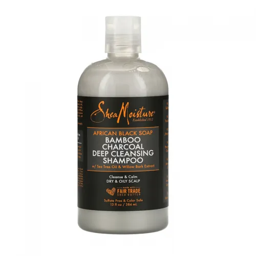 Shea Moisture African Black Soap Bamboo Charcoal Deep Cleansing Shampoo - 384ml