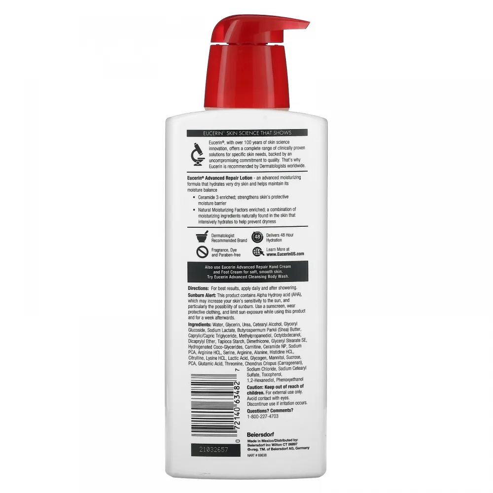 Eucerin Advanced Repair Lotion, Fragrance Free 500mil