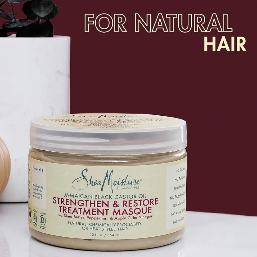 Shea Moisture Jamaican Black Castor Oil Strengthen, & Restore Treatment Masque | 12 fl.oz.
