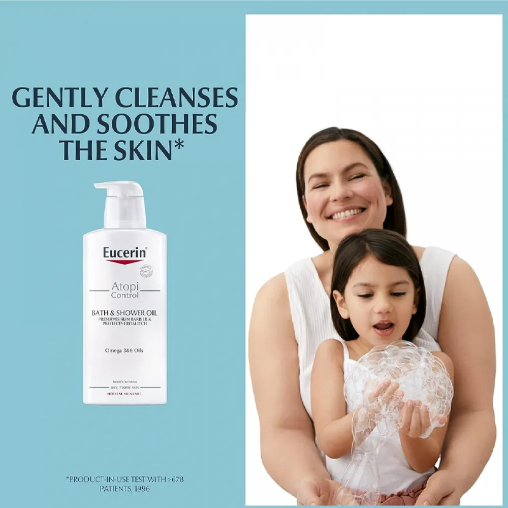 زيت استحمام اتوبي كونترول من يوسيرين للبشرة الجافة ، بحجم 400 مل