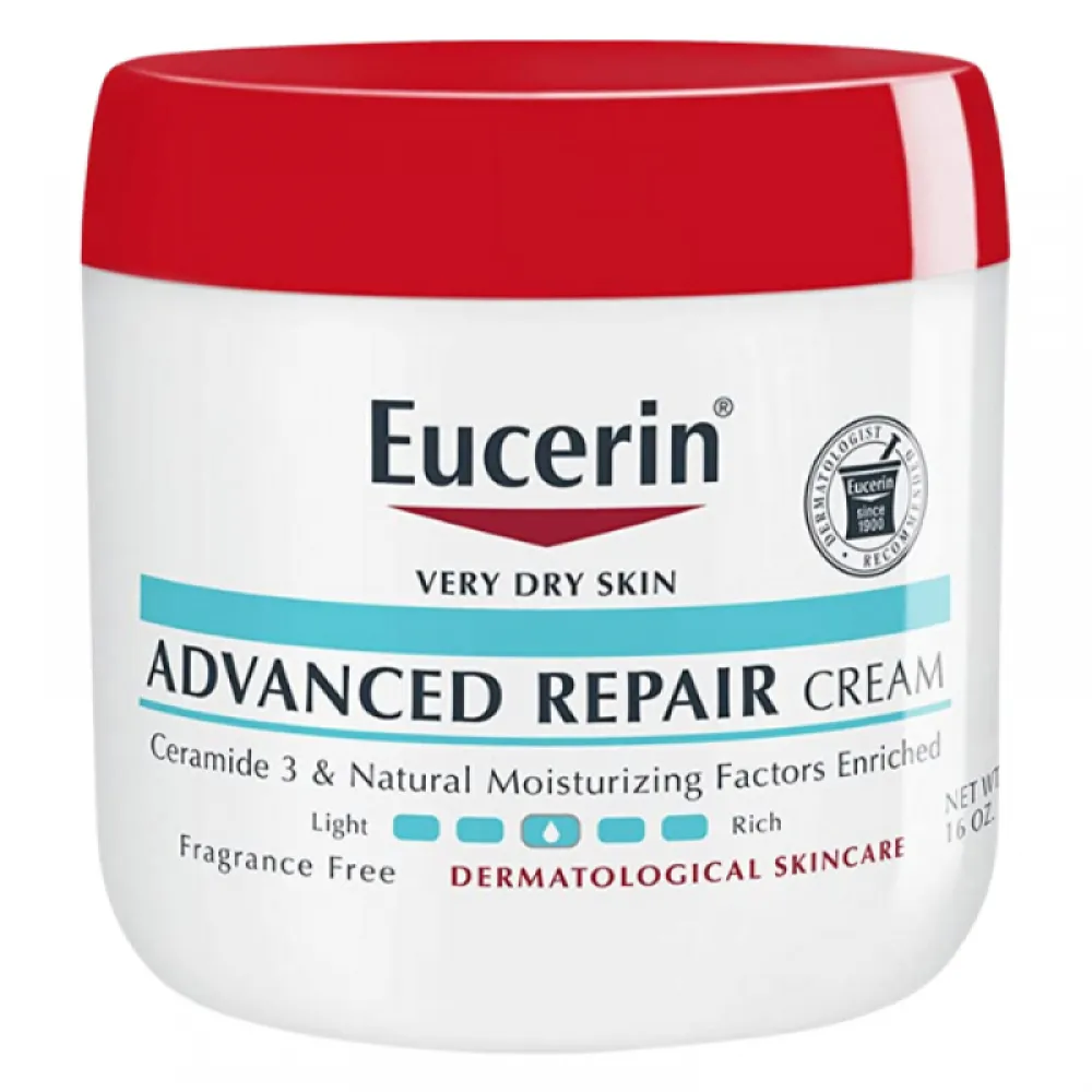 Eucerin Advanced Repair Body Cream, Fragrance Free Body Cream for Dry Skin, 16 Oz Jar