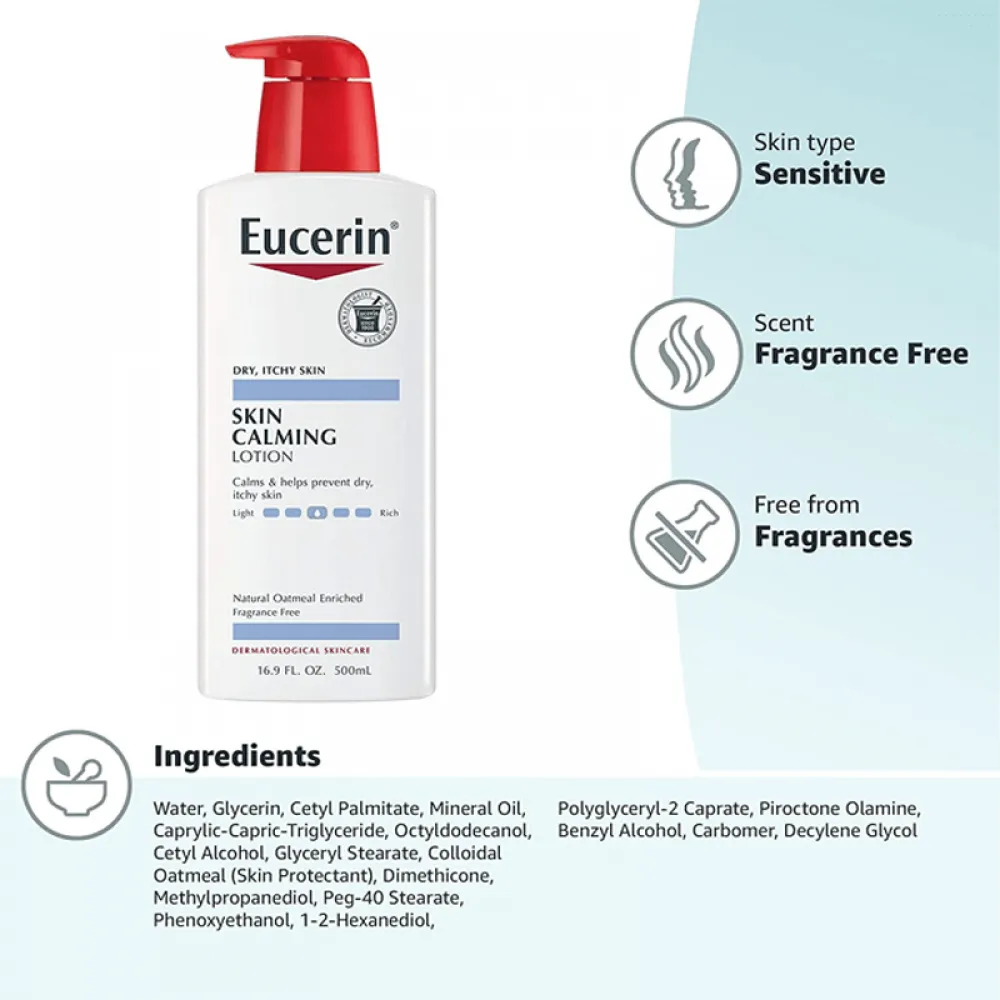 Eucerin Skin Calming Lotion for Dry Itchy Skin - 500ml