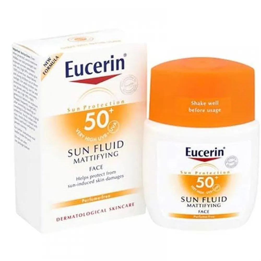 Eucerin 50SPF Sun Fluid Mattifying Sunscreen For Sensitive & Oily Skin - 50ml