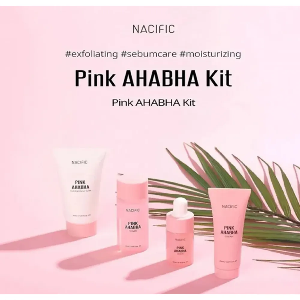 ناسيفيك مجموعة التقشير الوردية للعناية بمشاكل البشرة - 4 قطع