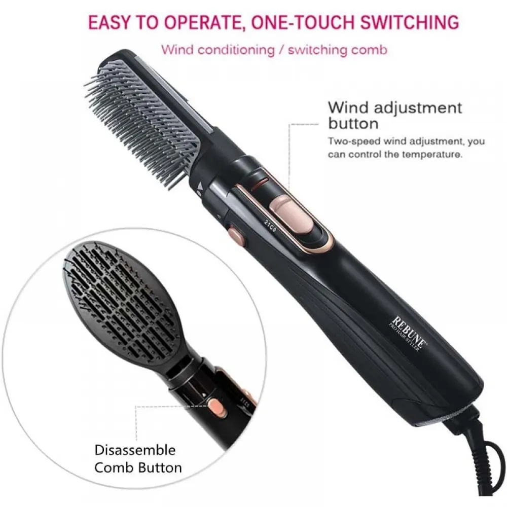 Rebune Re-2025-1 Hair Styler With BRush, 1200 Watt, Medium
