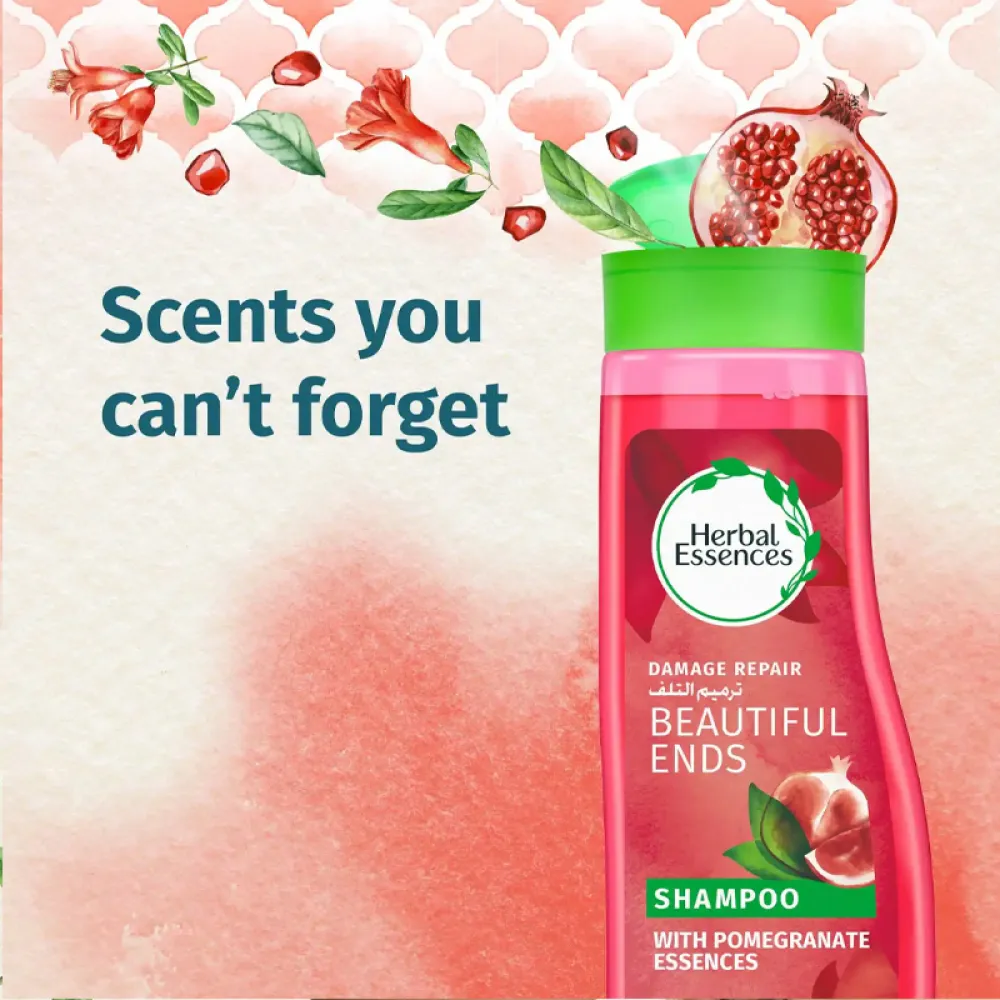 HERBAL ESSENCES - DAMAGE REPAIR SHAMPOO WITH POMEGRANATE, 400ML