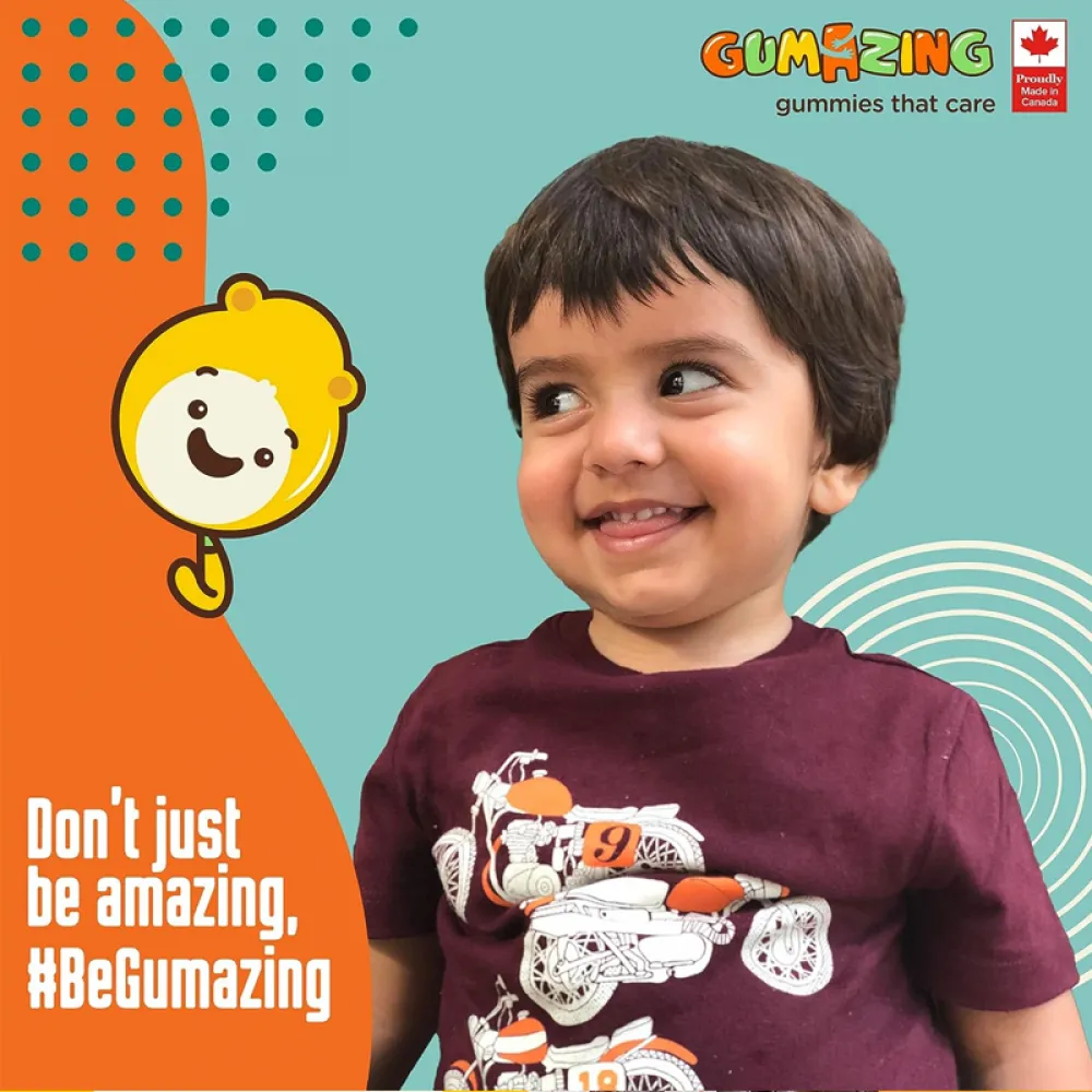 حلوى الأطفال من Gumazing: كالسيوم + فيتامين د3 (60 قطعة)