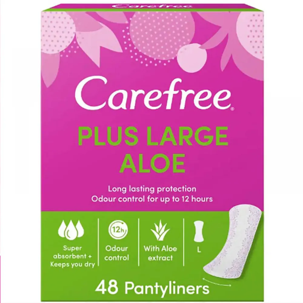 Carefree Plus Large Aloe Pantyliners - 48 Pantyliners