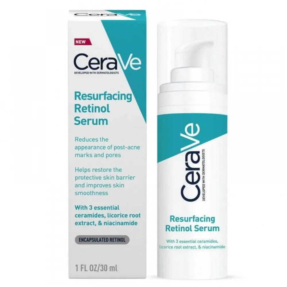 CeraVe Retinol Serum Post-Acne Marks And Skin Texture To Refine Pores, Resurface And Brighten Skin 30 ml