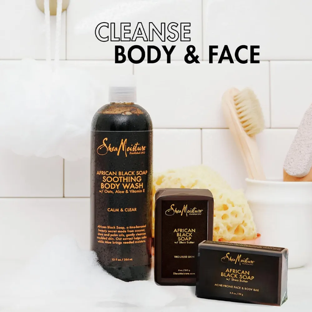 Shea Moisture African Black Soap Soothing Body Wash, 13 Ounce