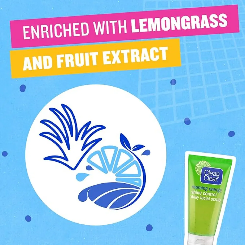 Clean and Clear Morning Energy Shine Control Daily Facial Scrub - 150ml