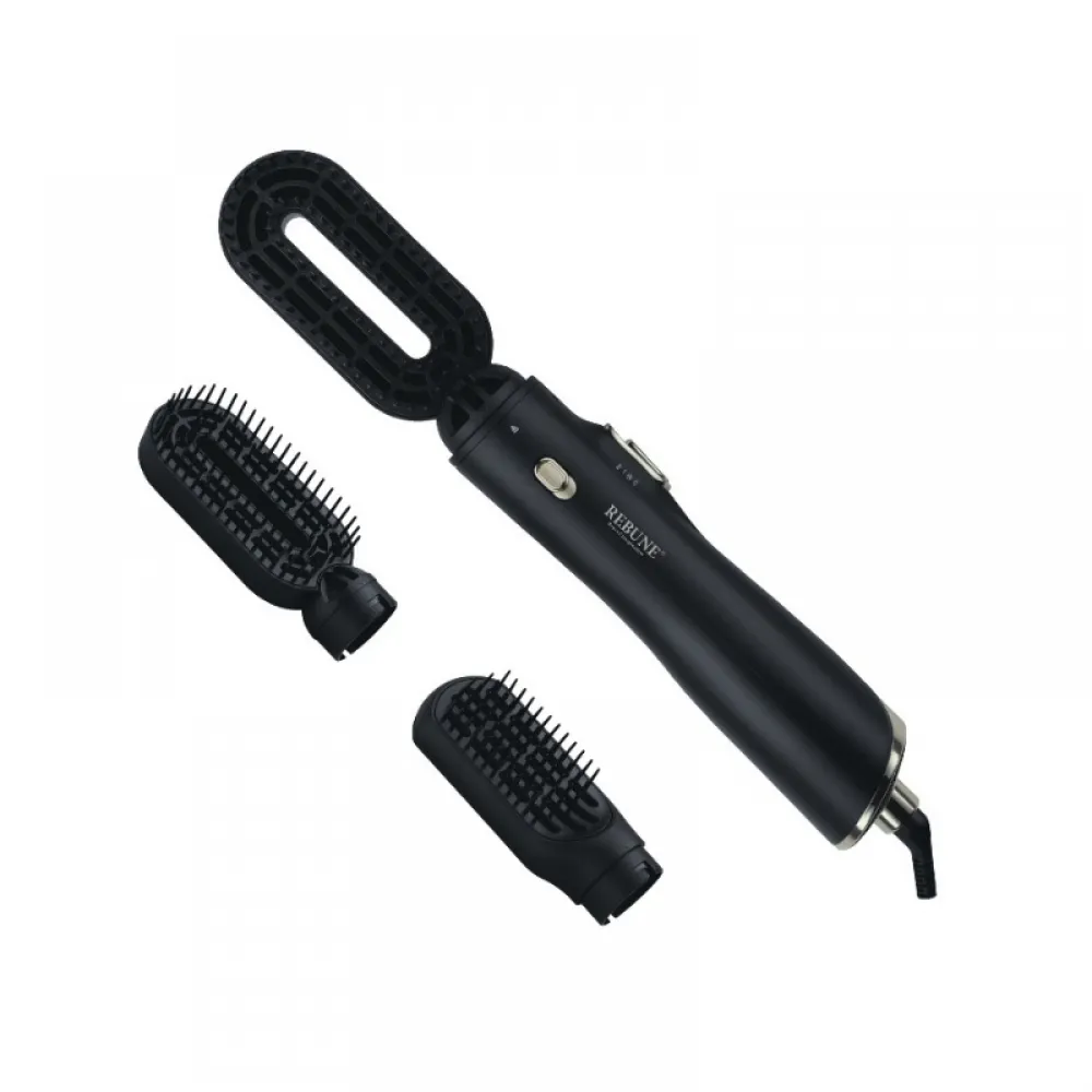 Ribbon hair dryer, two brushes - silver RE-2108-2 (matt black)
