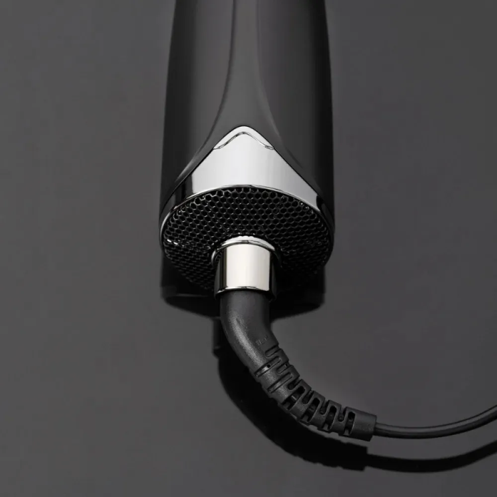 Ribbon hair dryer, two brushes - silver RE-2108-2 (matt black)