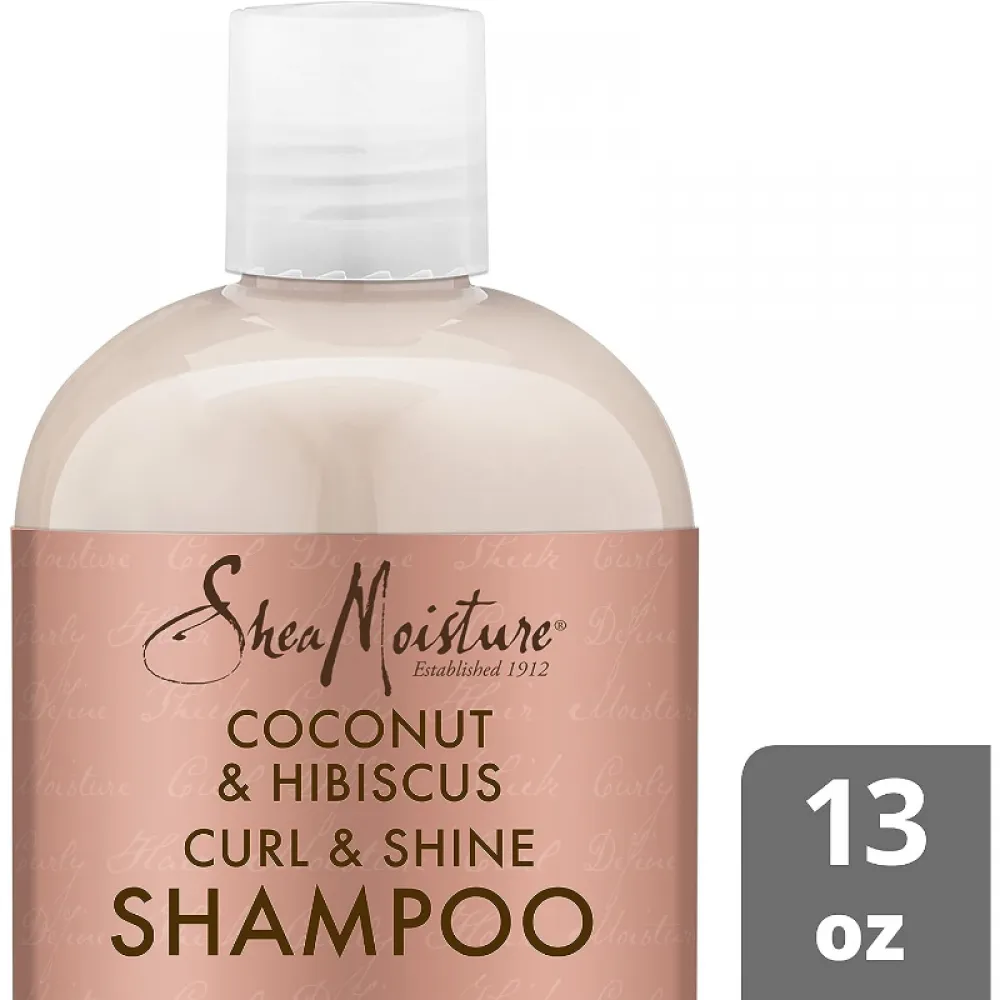 Shea Moisture Shampoo and Conditioner Set, Coconut & Hibiscus Curl & Shine, Curly Hair Products with Coconut Oil, Vitamin E & Neem Oil Provides Frizz Control, 13 Fl Oz Each