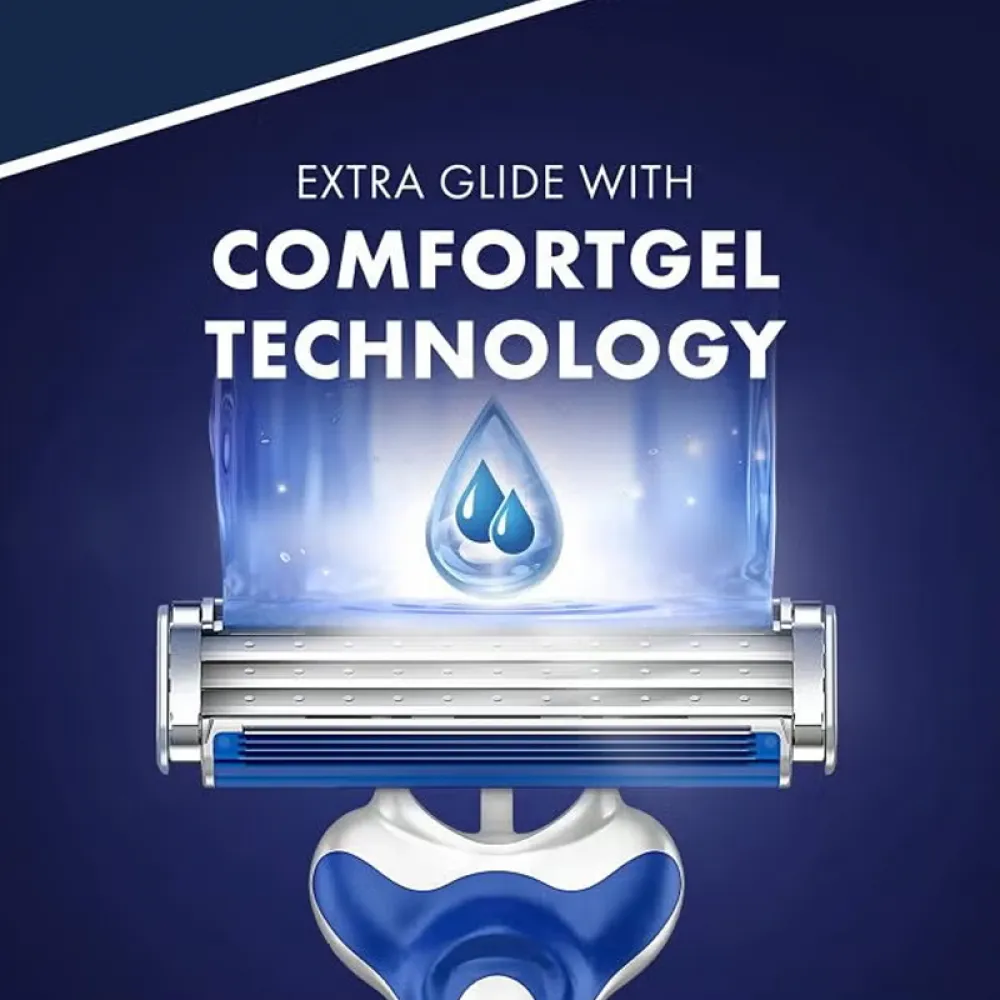 8-Piece Blue3 Comfort Razor Set Blue/Silver