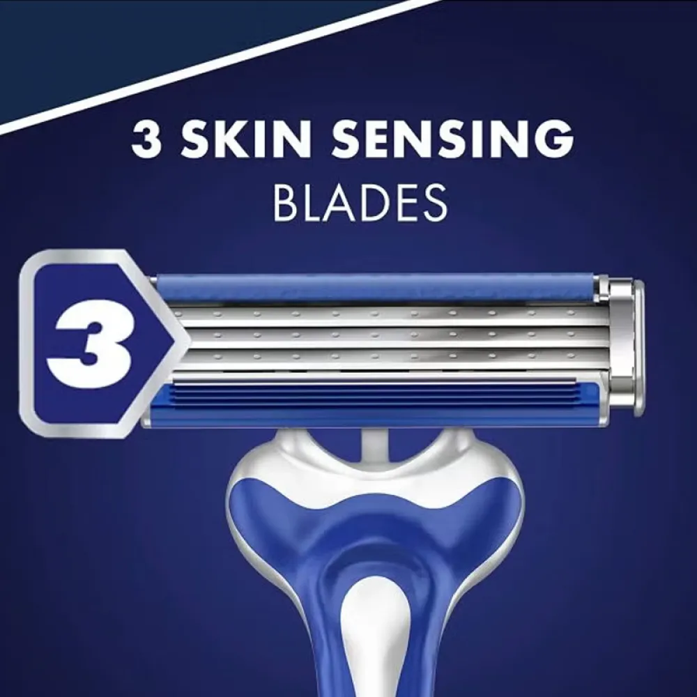 8-Piece Blue3 Comfort Razor Set Blue/Silver