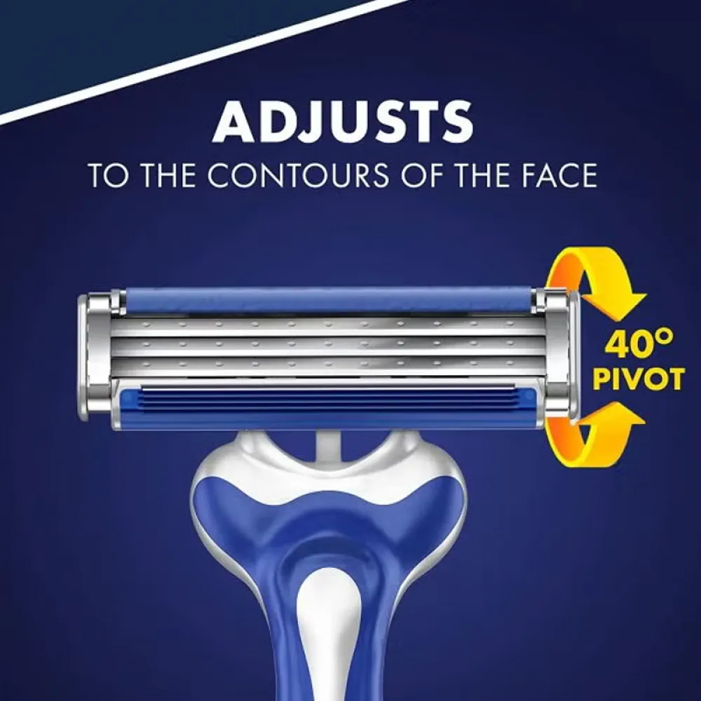 8-Piece Blue3 Comfort Razor Set Blue/Silver